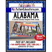 ALABAMA Adapted Book for Visual Learners AUTISM and SPECIAL EDUCATION 